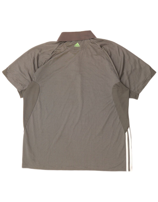 Ανδρικό πουκάμισο ADIDAS Rolando Carros Polo XL με γκρι ρίγες