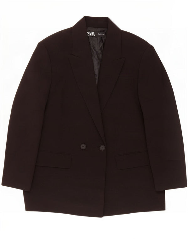 Zara Γυναικείο Μπουφάν σακάκι με διπλό στήθος UK 10 Small μαύρο