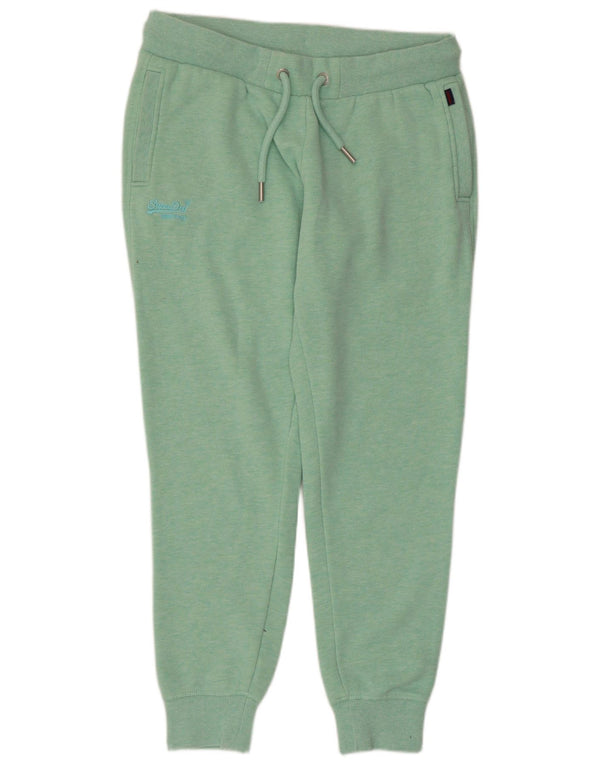 Superdry Γυναικεία αθλητική φόρμα Παντελόνι Joggers UK 16 Large Green Cotton
