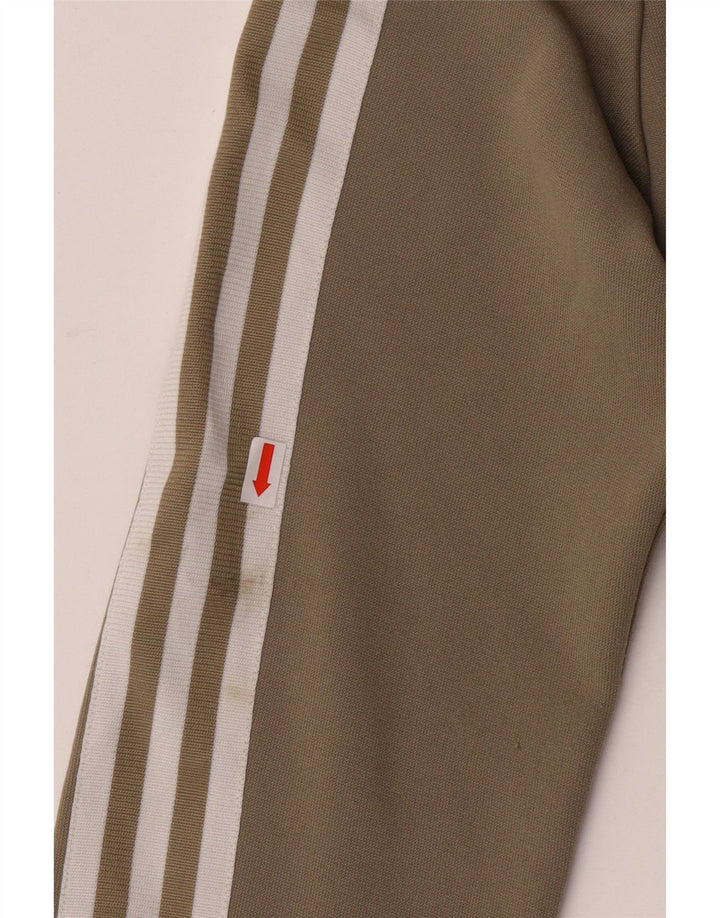 Γυναικείο πουλόβερ με κουκούλα με φερμουάρ Adidas UK 12 μεσαίο πολυεστέρας χακί