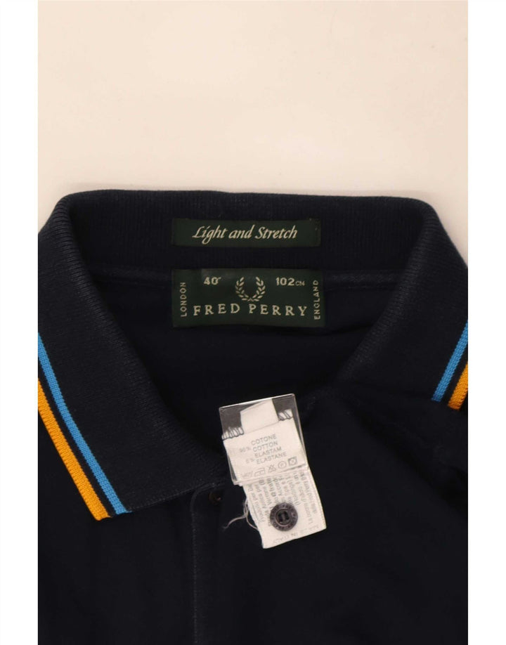Fred Perry Ανδρικό πουκάμισο πόλο με μεσαίο μπλε ναυτικό βαμβακερό ριγέ