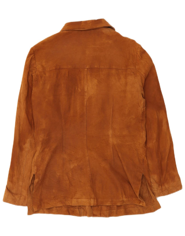 Vintage Womens Suede Jacket UK 12 Medium Brown Leather Classic