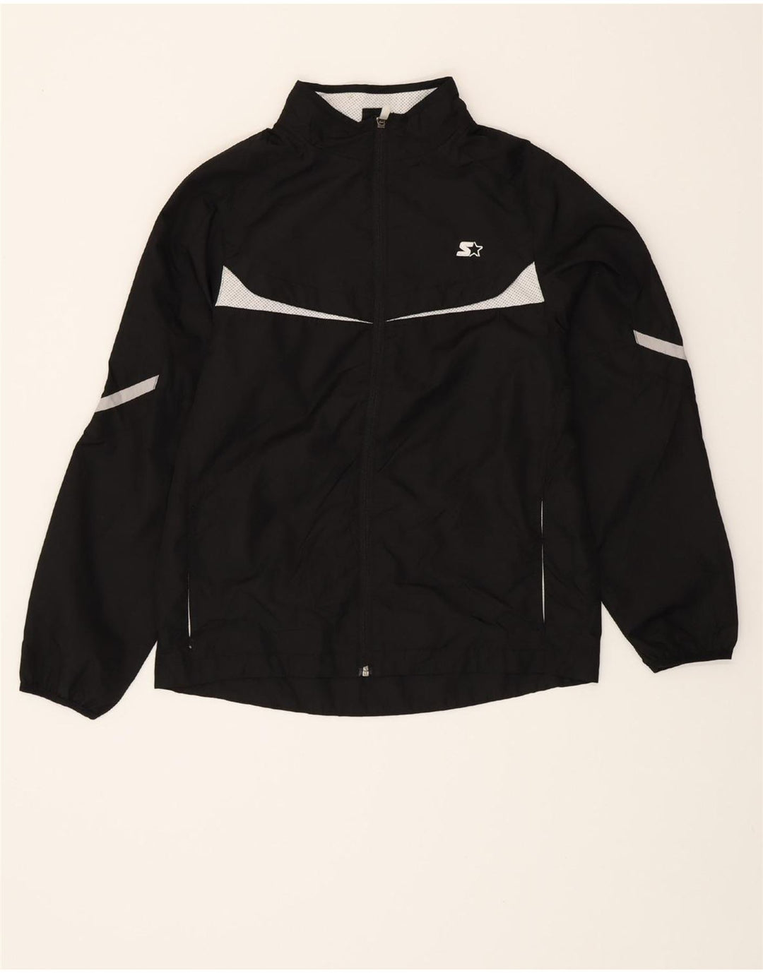 STARTER Boys Graphic Tracksuit Top Jacket 14-15 Years XL Black Polyester Vintage Starter and Second-Hand Starter from Messina Hembry 