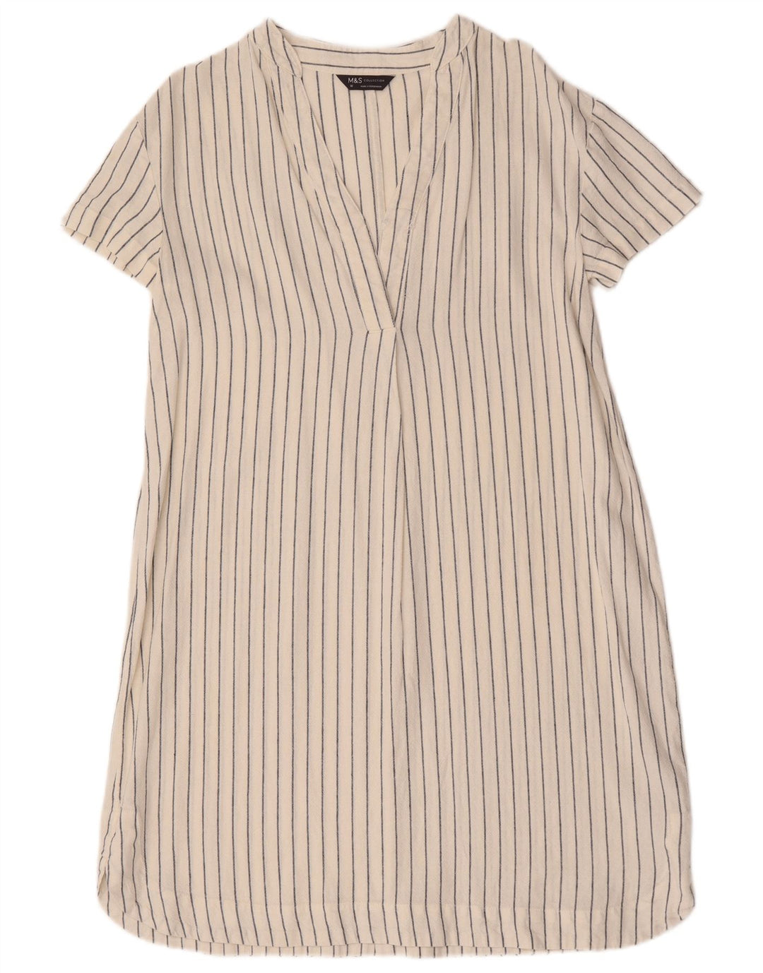 Marks & Spencer Γυναικείο Oversized Shift φόρεμα UK 10 Small White ριγέ