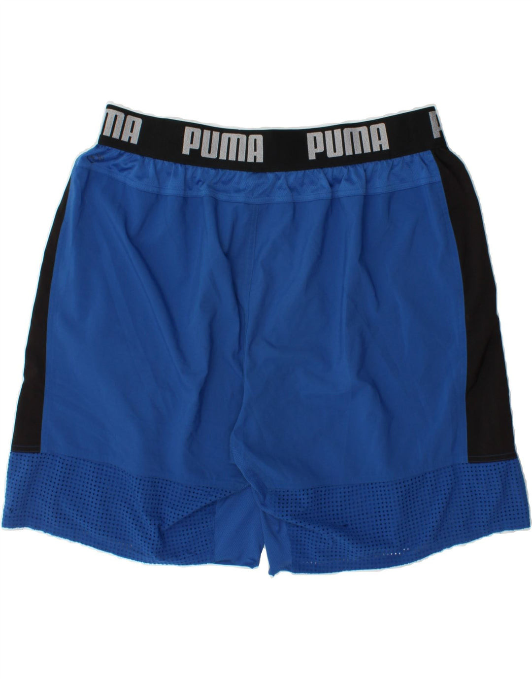 PUMA Mens Graphic Sport Shorts 2XL Blue Colourblock Polyester Vintage Puma and Second-Hand Puma from Messina Hembry 