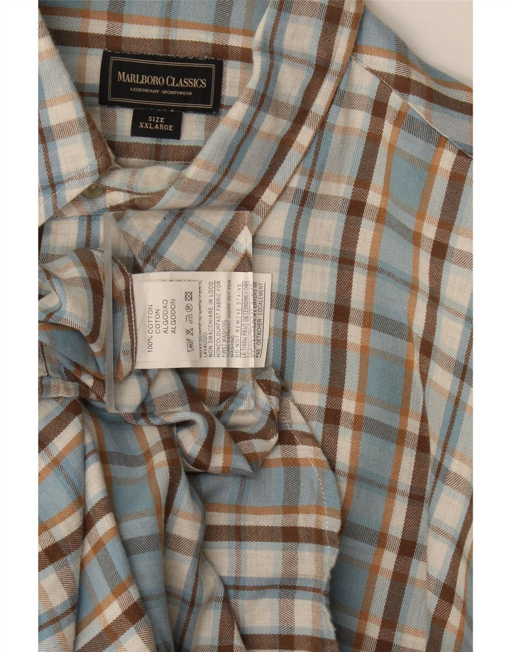 Ανδρικό φανελένιο πουκάμισο Marlboro Classics 2XL Blue Check Cotton