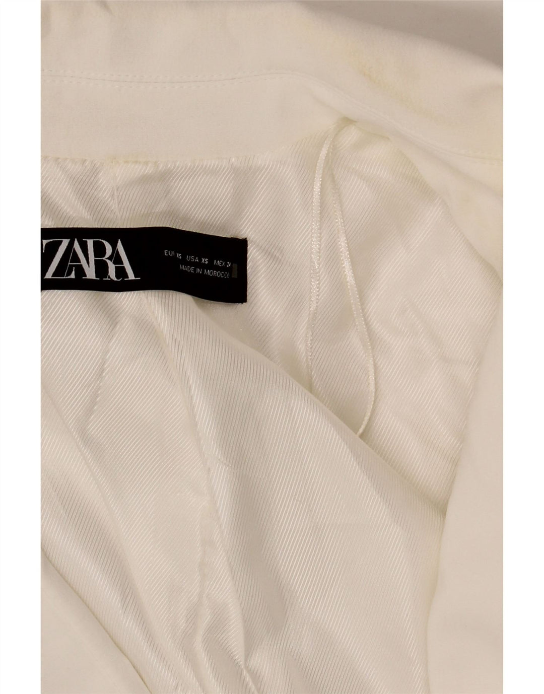 Zara Γυναικείο Open Oversized Blazer Jacket UK 6 XS White Polyester