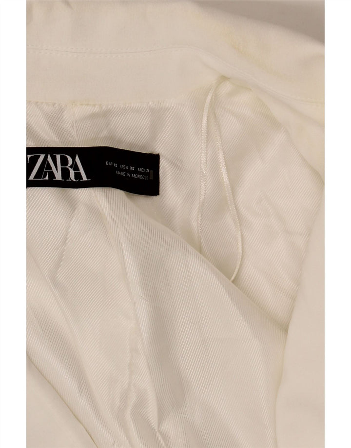 Zara Γυναικείο Open Oversized Blazer Jacket UK 6 XS White Polyester