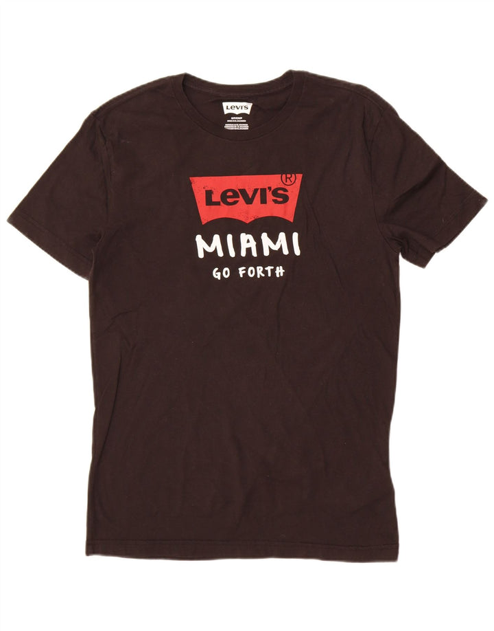 Μπλουζάκι Levi's Mens Miami Graphic T-Shirt Top Μικρό μαύρο βαμβακερό