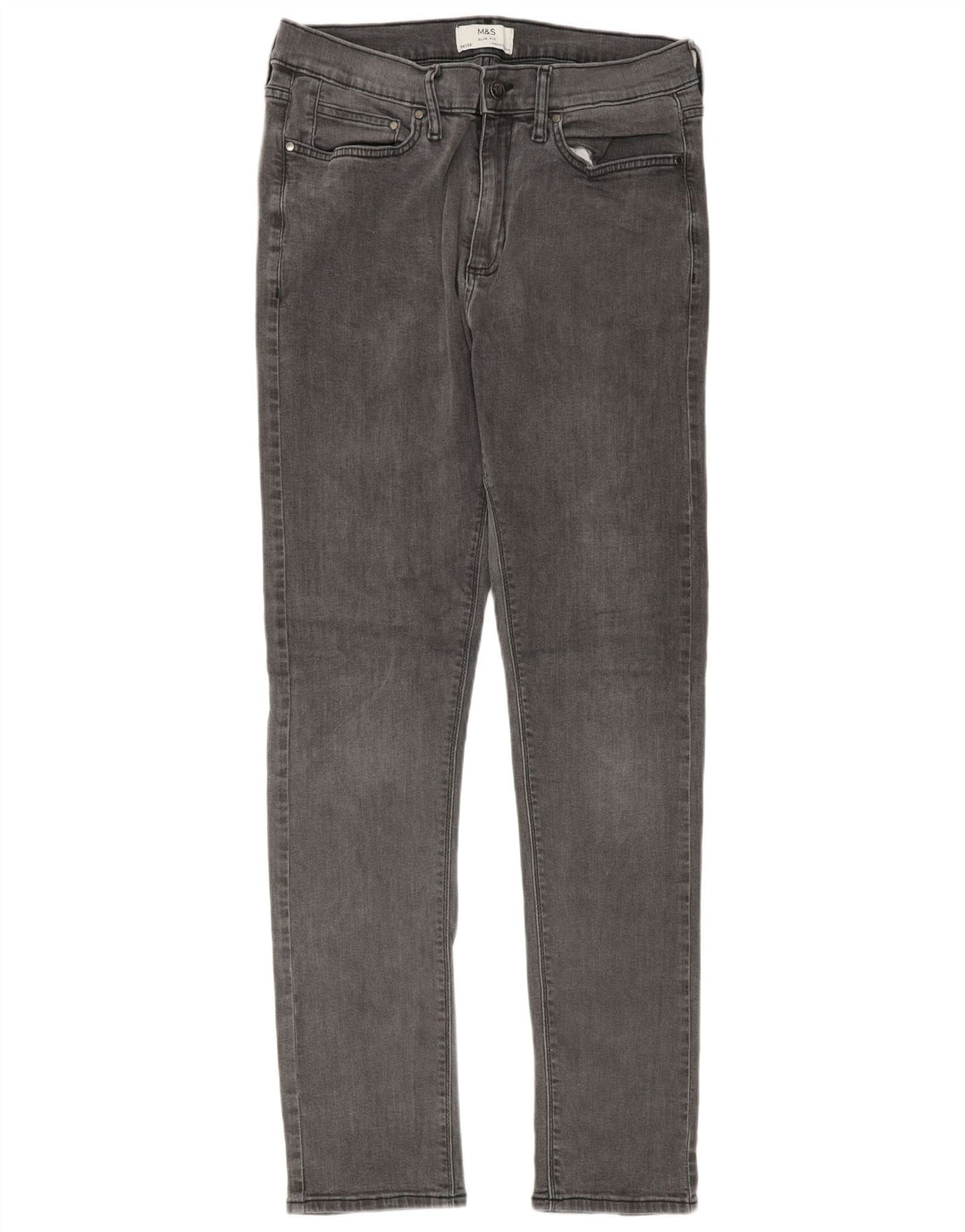 Marks & Spencer Ανδρικό Slim Jeans W34 L33 Γκρι βαμβακερό