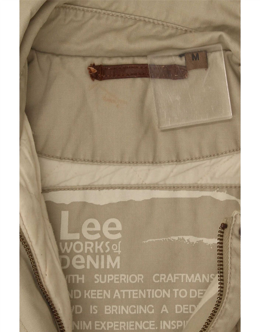 Lee Womens Utility Jacket UK 14 Medium Beige Βαμβακερό