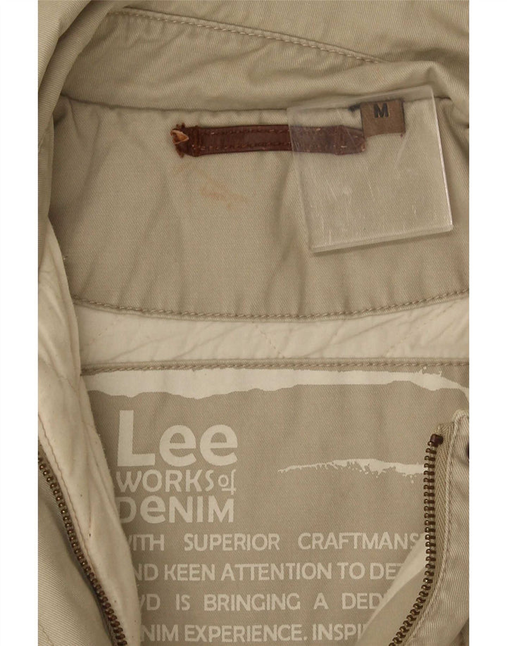 Lee Womens Utility Jacket UK 14 Medium Beige Βαμβακερό