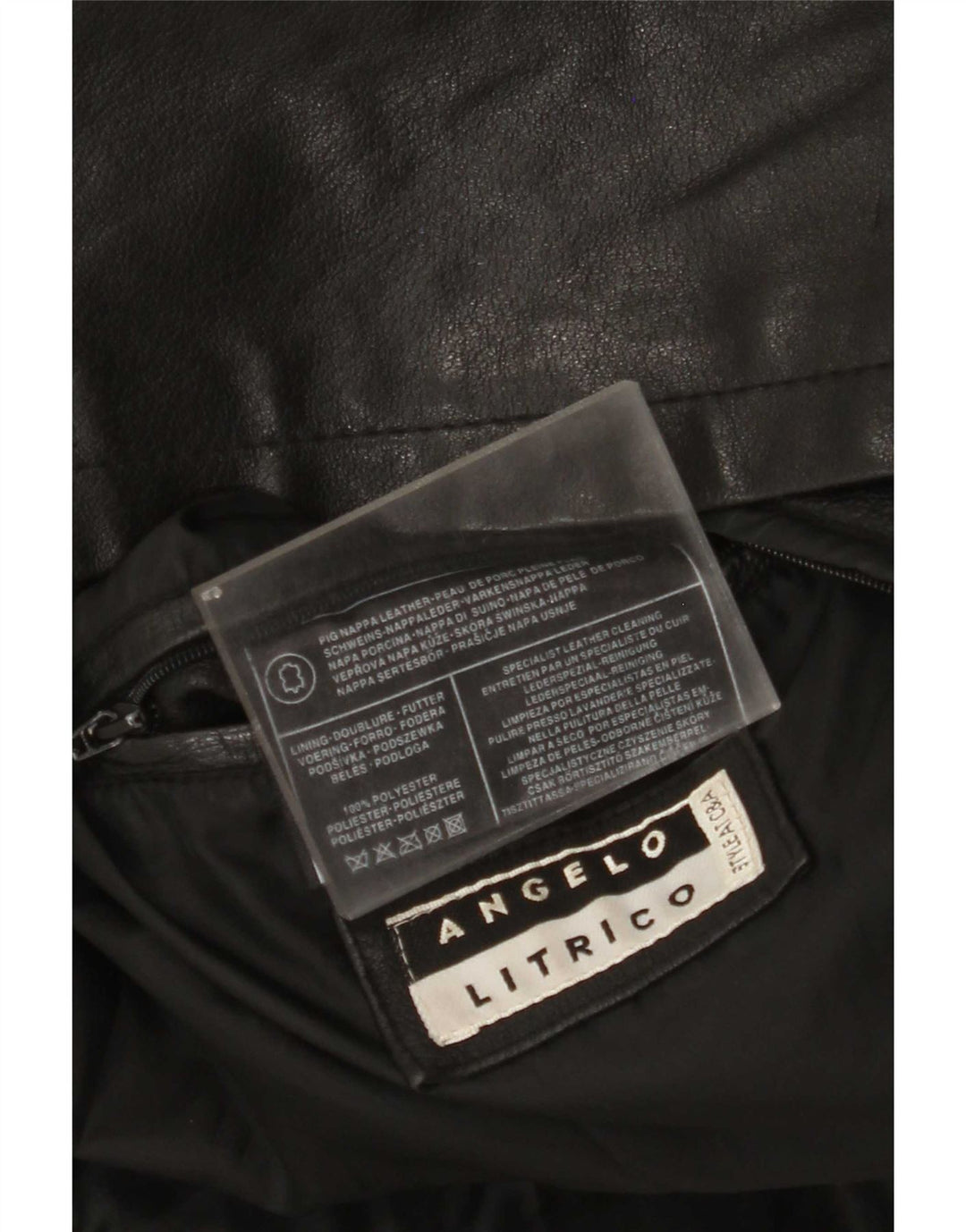 Angelo Litrico Ανδρικό Δερμάτινο Μπουφάν UK 38 Medium Μαύρο