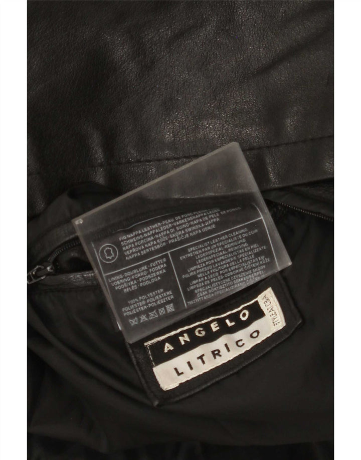 Angelo Litrico Ανδρικό Δερμάτινο Μπουφάν UK 38 Medium Μαύρο
