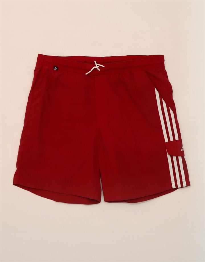 Ανδρικό σορτς κολύμβησης Adidas από μεσαίο καφέ πολυεστέρα