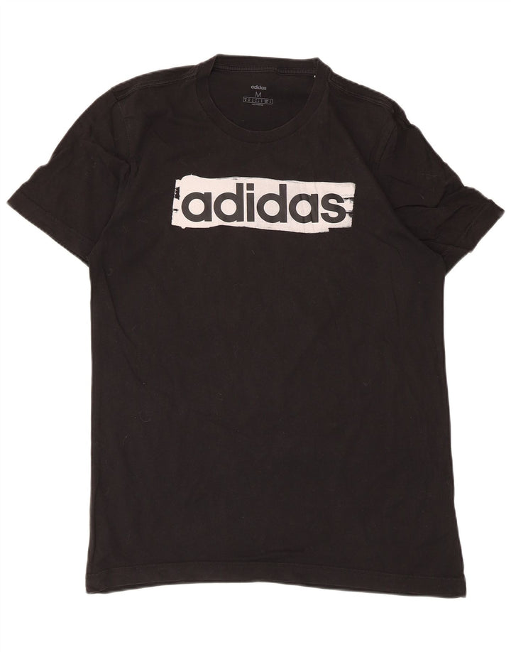 Ανδρικό γραφικό T-Shirt Adidas Top Μεσαίο μαύρο βαμβακερό