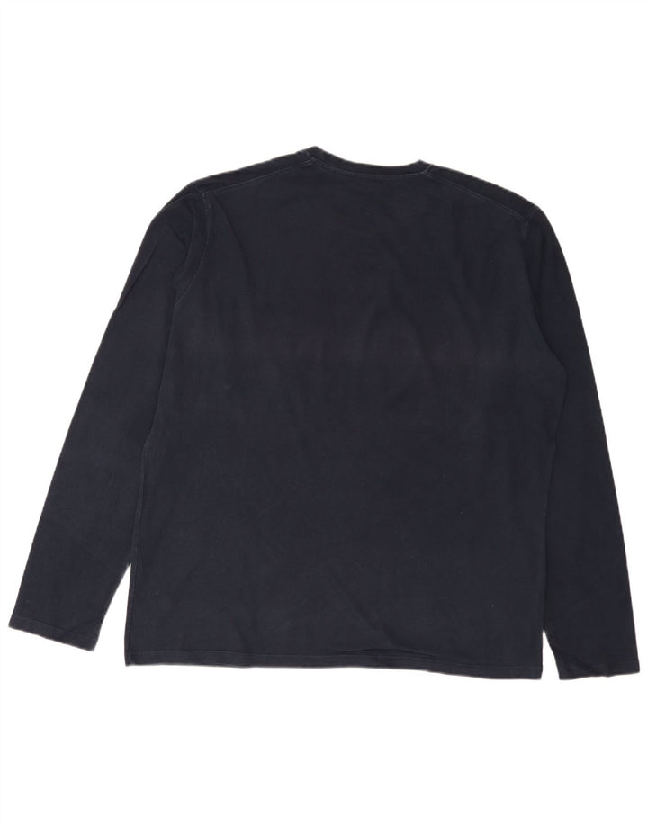 Πόλο Ασν. Ανδρικό τοπ μακρυμάνικο XL Navy Blue Cotton