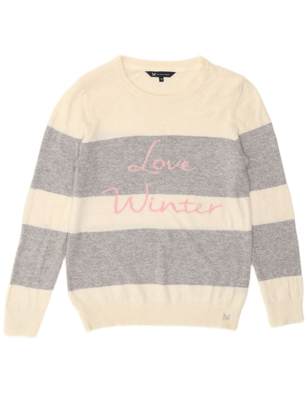 Crew Clothing Γυναικείο πουλόβερ με λαιμόκοψη UK 12 Medium Off White