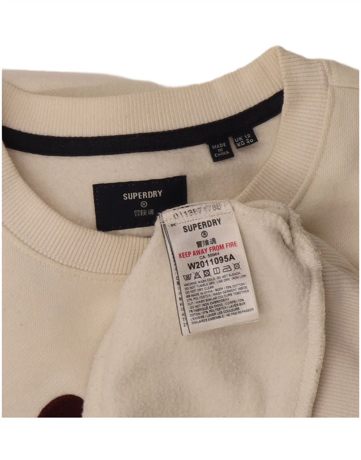 Superdry Γυναικείο Φούτερ με γραφικό μεγάλο μέγεθος Jumper UK 12 Medium White