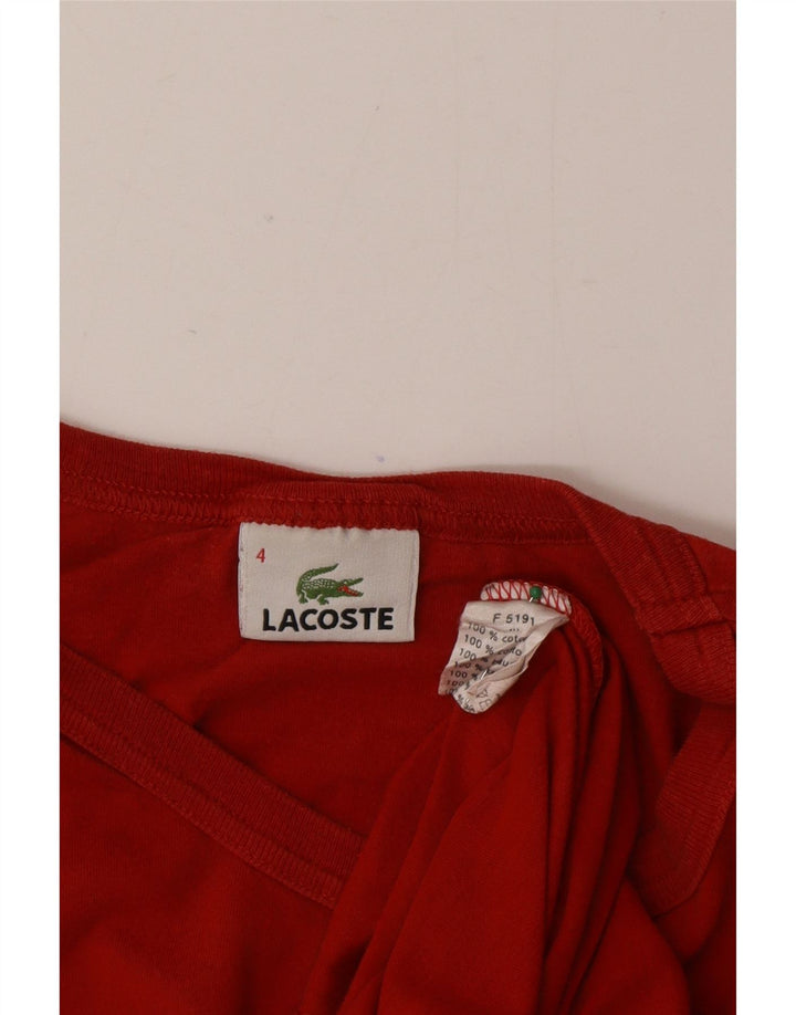 Ανδρικό T-Shirt Lacoste Top Size 4 Μεσαίο κόκκινο βαμβακερό