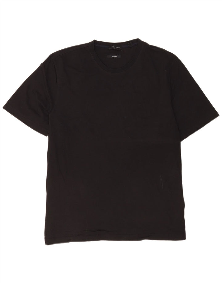 Ανδρικό T-Shirt κανονικό Ted Baker Top Size 4 μεγάλο μαύρο βαμβακερό