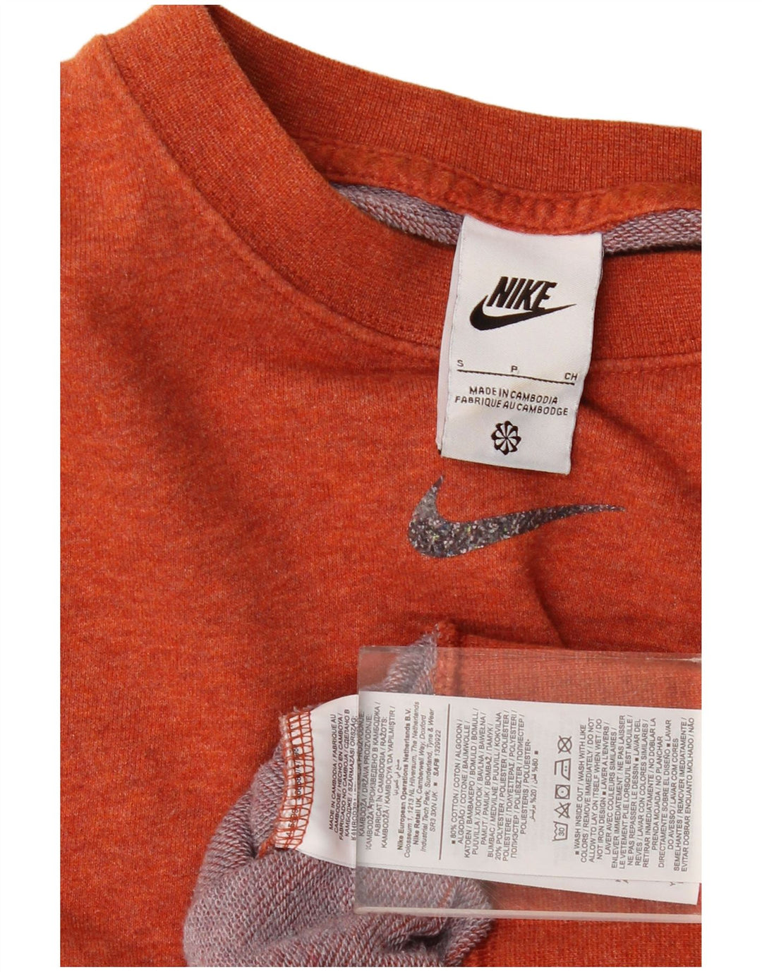 Γυναικείο φούτερ Nike Crop Jumper UK 10 Small πορτοκαλί βαμβακερό