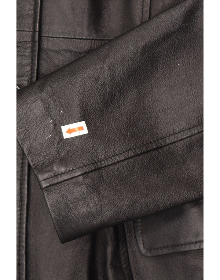 CAPELLE Γυναικείο Δερμάτινο Παλτό UK 12 Medium Black Leather