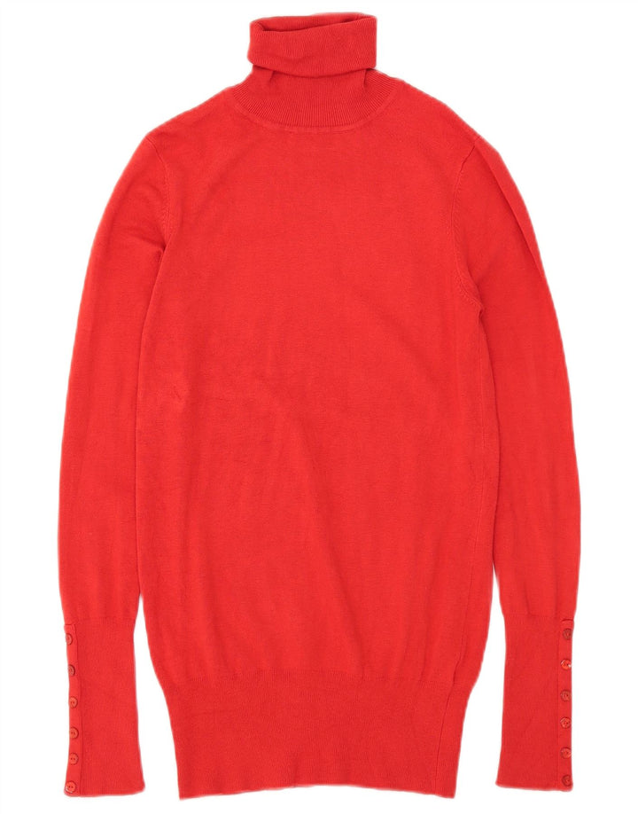 Zara Γυναικείο πουλόβερ με ρολό λαιμόκοψη UK 10 Small Red Rayon