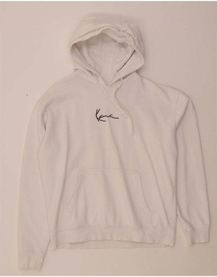 KARL KANI Ανδρικό γραφικό φούτερ με φούτερ, μικρό λευκό βαμβακερό