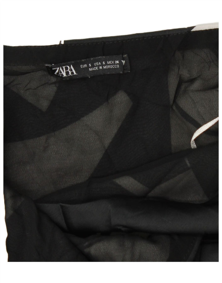 Zara Γυναικείο Mini Sundress UK 8 Small Black Geometric
