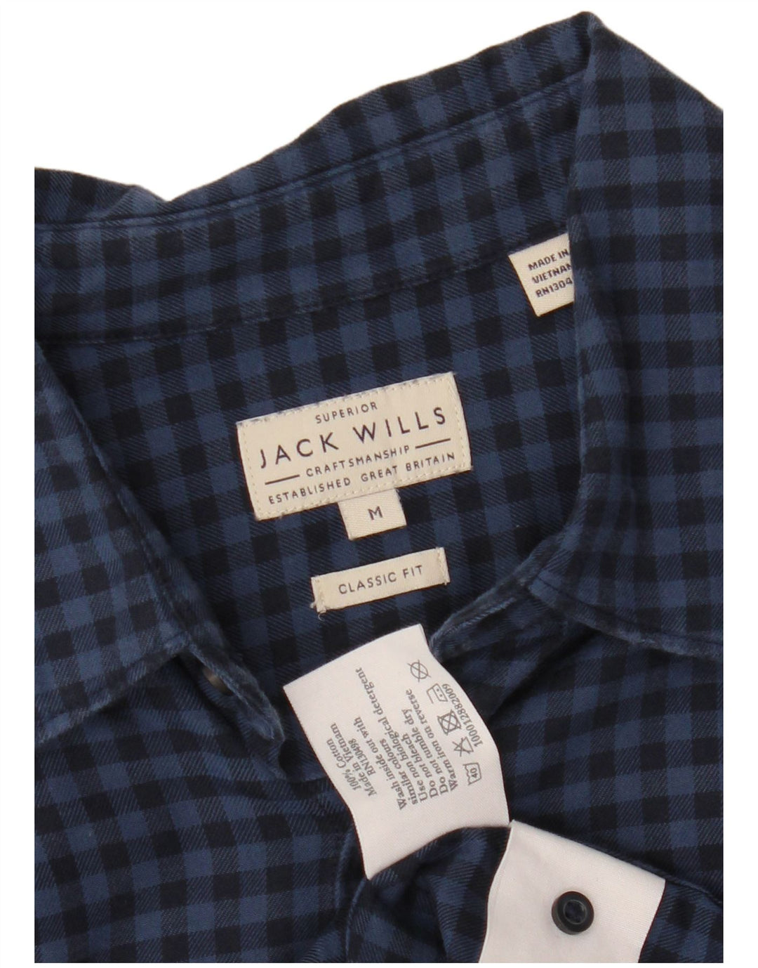 Ανδρικό φανελένιο πουκάμισο JACK WILLS, μεσαίο μπλε ναυτικό, βαμβακερό Gingham