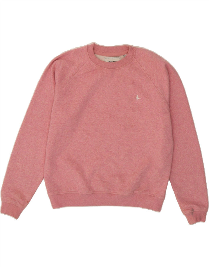JACK WILLS Womens Oversized Sweatshirt Jumper UK 10 Small Pink Cotton Vintage Jack Wills and Second-Hand Jack Wills from Messina Hembry 