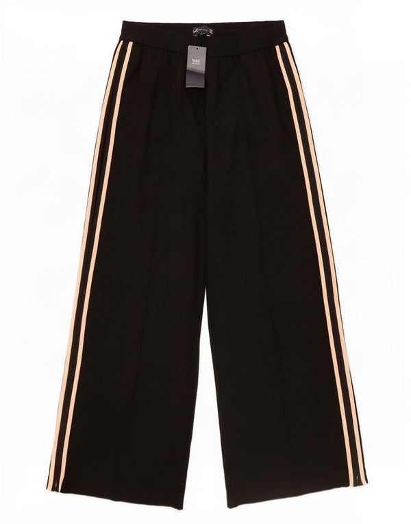 Marks & Spencer Γυναικείο Casual Παντελόνι UK 14 Large W34 L27 Μαύρο ριγέ