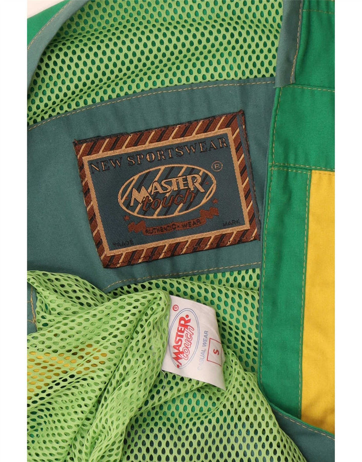 Master Mens Gilet UK 40 Large Green Colourblock Βαμβακερό