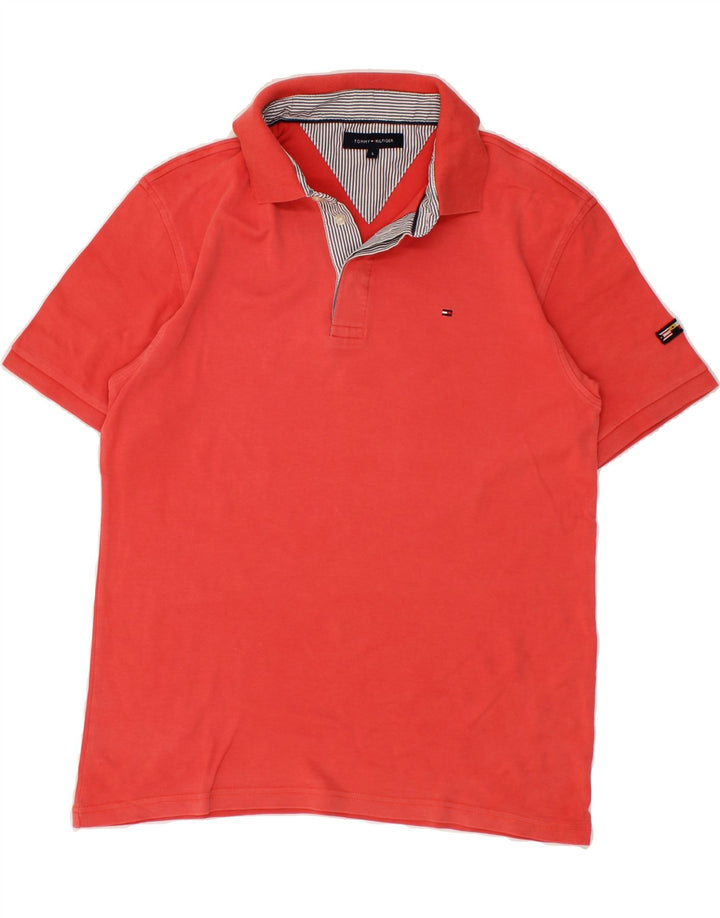 TOMMY HILFIGER Mens Polo Shirt Large Red Cotton Vintage Tommy Hilfiger and Second-Hand Tommy Hilfiger from Messina Hembry 
