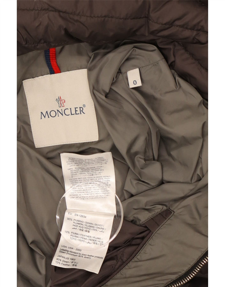 Moncler Γυναικείο μπουφάν με κουκούλα με επένδυση μεγέθους 0 XS γκρι πολυαμίδιο