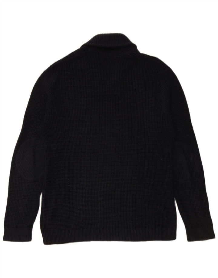 JACK & JONES Ανδρικό πουλόβερ με λαιμό σάλι XL Βαμβακερό μπλε ναυτικό