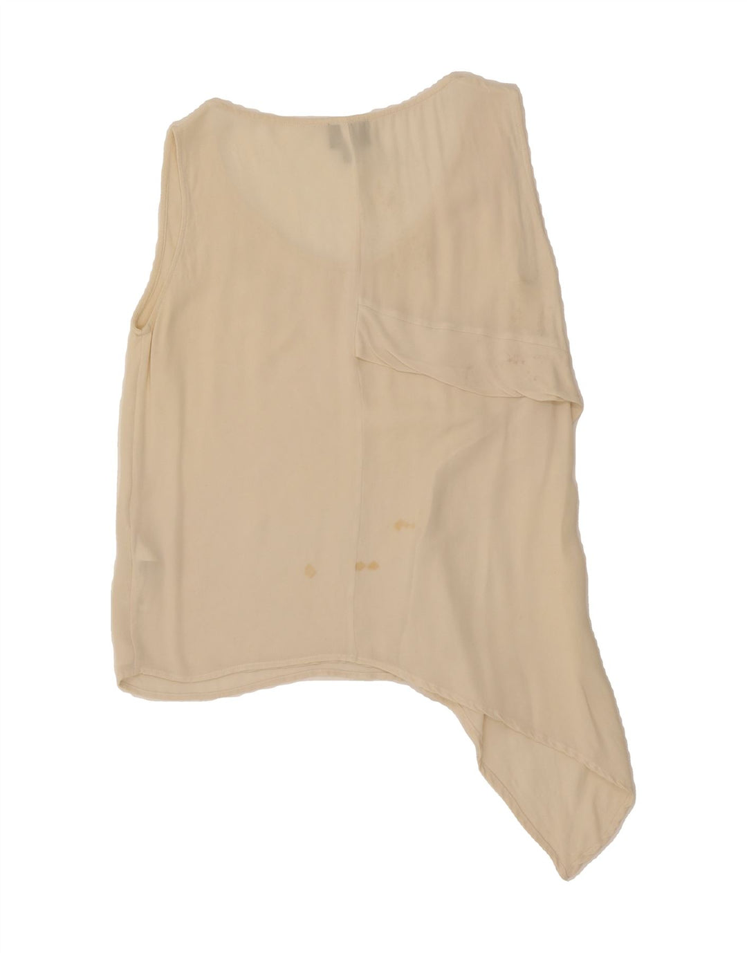 JUST CAVALLI Womens Sleeveless Asymmetric Blouse Top IT 40 Small Beige Vintage Just Cavalli and Second-Hand Just Cavalli from Messina Hembry 