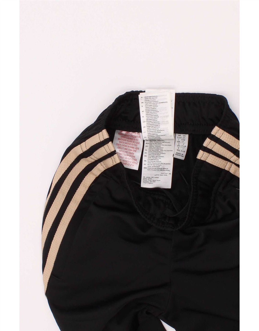 Adidas Boys Tracksuit Trousers Joggers 3-4 Years Black Polyester