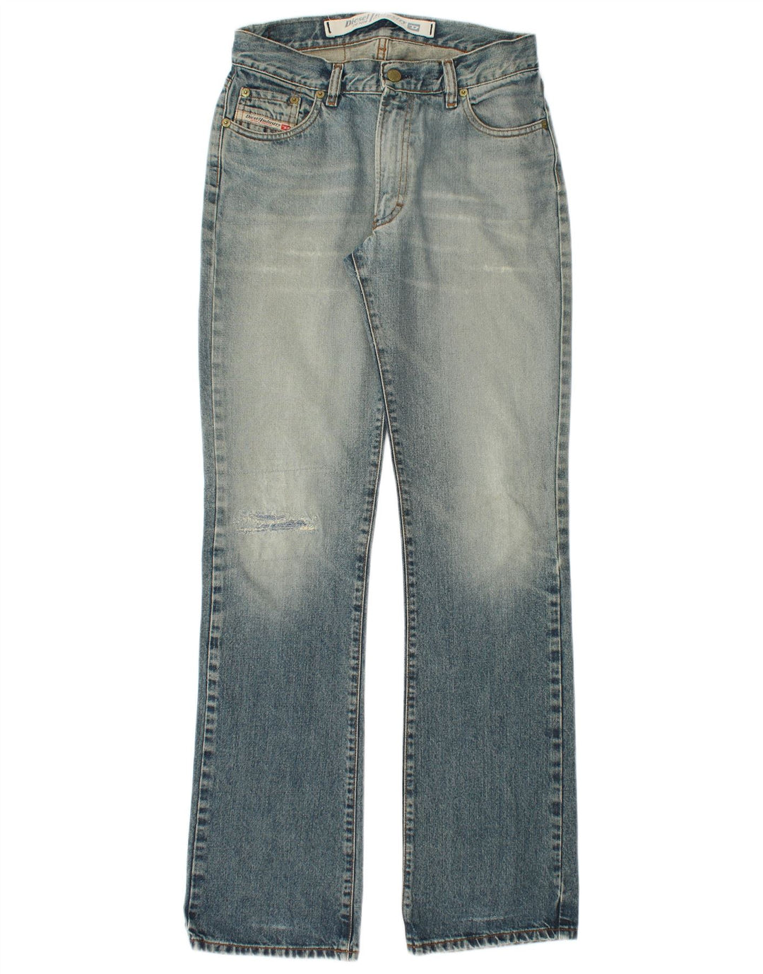 Diesel Womens Distressed Bootcut Jeans W30 L34 Blue Cotton