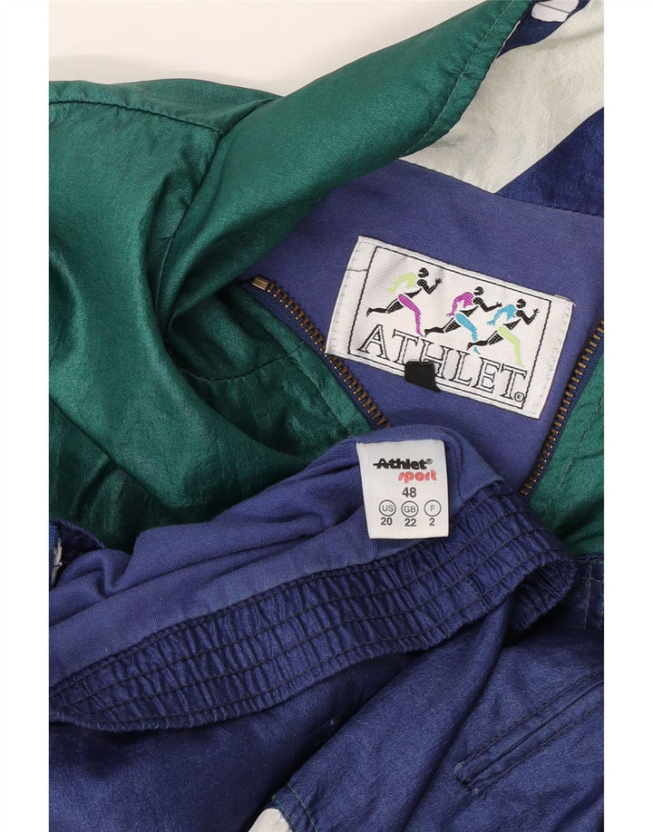 ATHLETA Γυναικεία φόρμα φόρμας γραφικών Top Jacket UK 22 3XL Green Colourblock