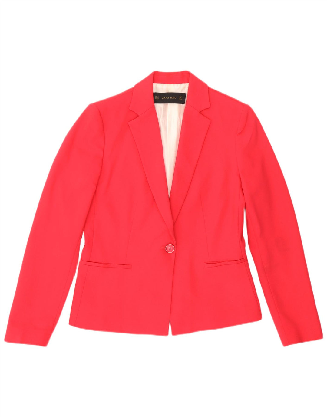 Zara Γυναικείο σακάκι 1 κουμπιού blazer UK 14 Medium Pink Polyester