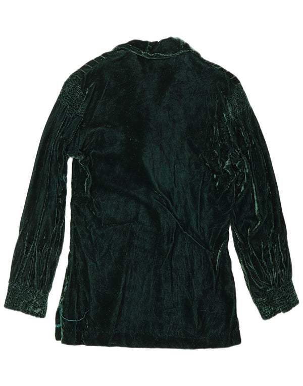 Γυναικείο Βελούδινο Πουκάμισο Πουλόβερ VINTAGE US 8 Μεσαίο πράσινο