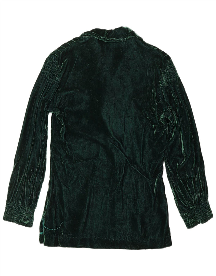 Γυναικείο Βελούδινο Πουκάμισο Πουλόβερ VINTAGE US 8 Μεσαίο πράσινο