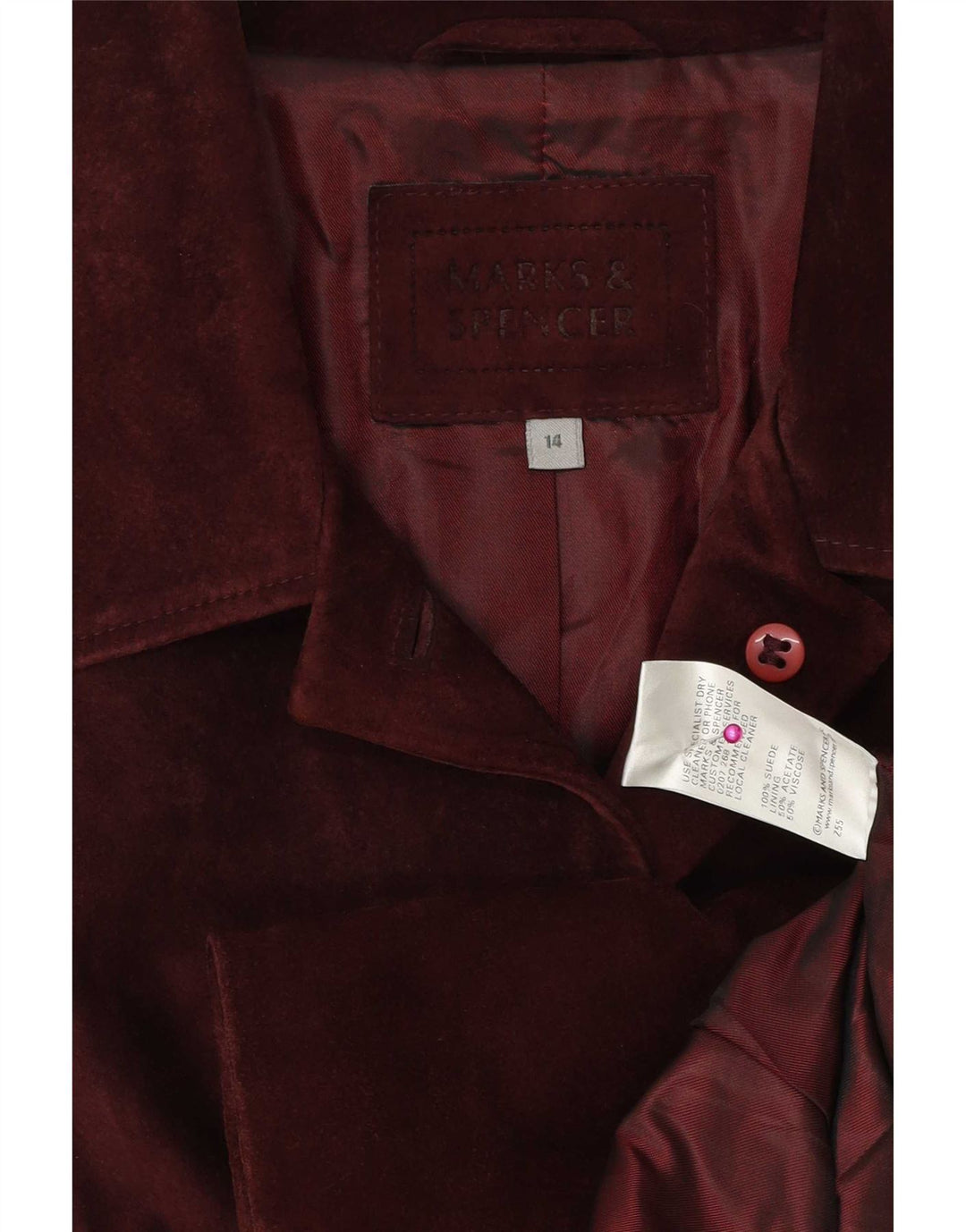 Marks & Spencer Γυναικείο σακάκι 5 κουμπιών UK 14 Medium Burgundy