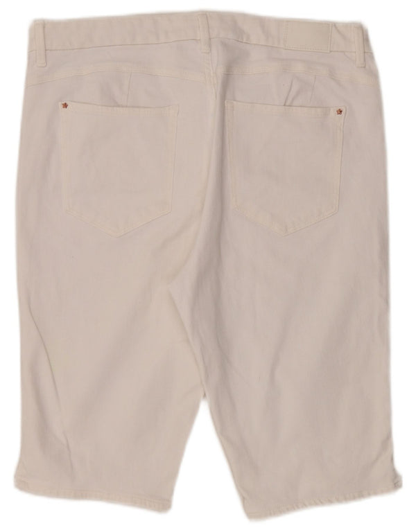 Marks & Spencer Γυναικείο τζιν σορτς UK 18 XL W36 λευκό βαμβακερό