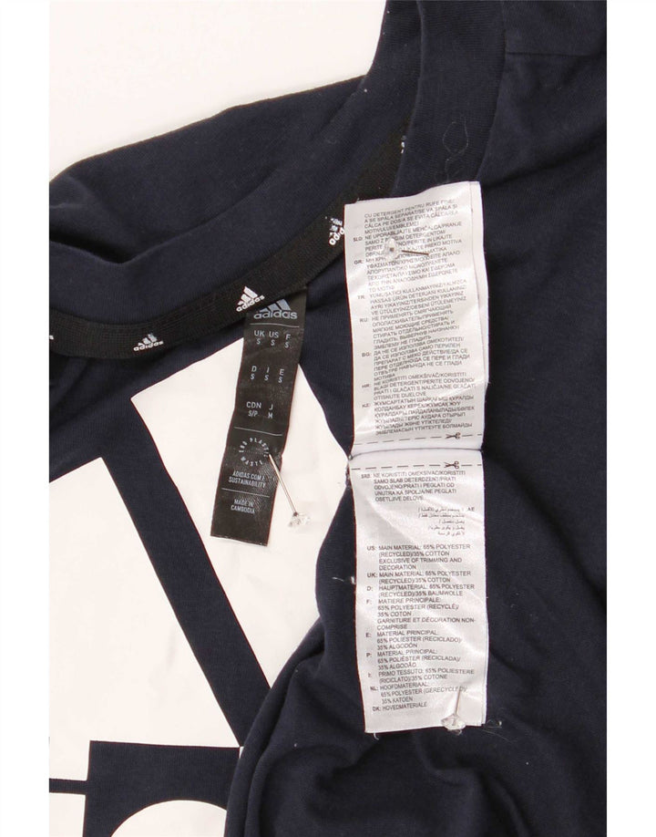 Ανδρικό γραφικό T-shirt Adidas Aeroready Top Small Navy Blue Polyester