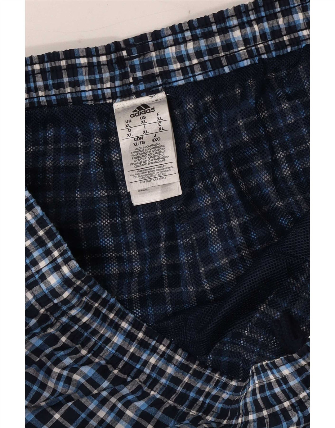 Ανδρικό σορτς κολύμβησης Adidas XL Blue Check Polyester