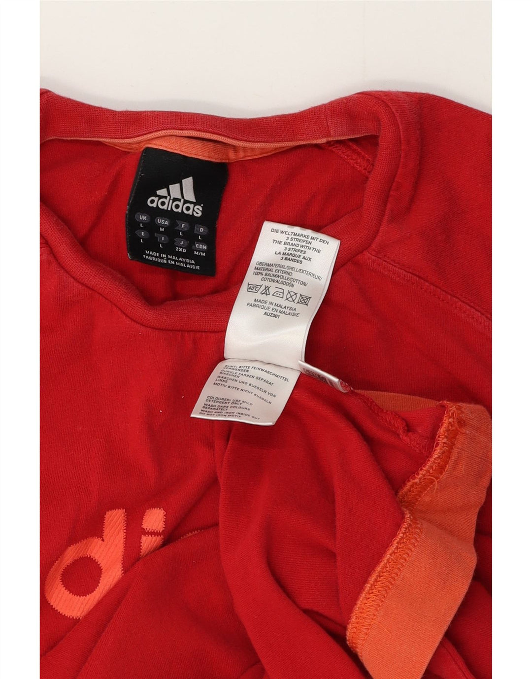 Ανδρικό γραφικό T-Shirt ADIDAS Top μεγάλο κόκκινο βαμβακερό