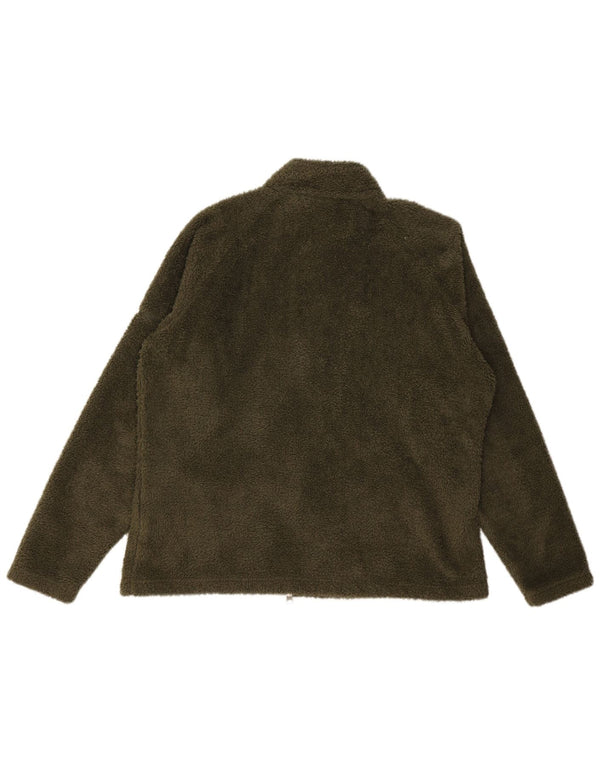 COLUMBIA Womens Fleece Jacket UK 20 2XL Khaki Polyester